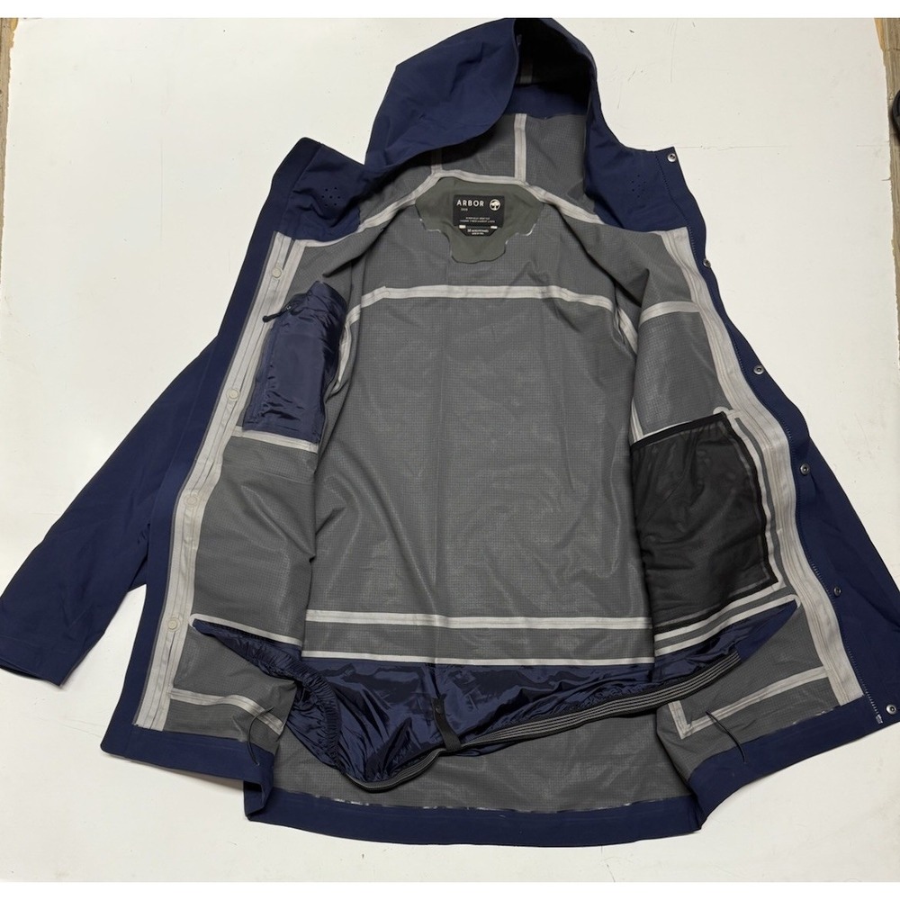Arbor Collective Snowboarding Jacket Men's Medium‎ Blue Pockets Waterproof